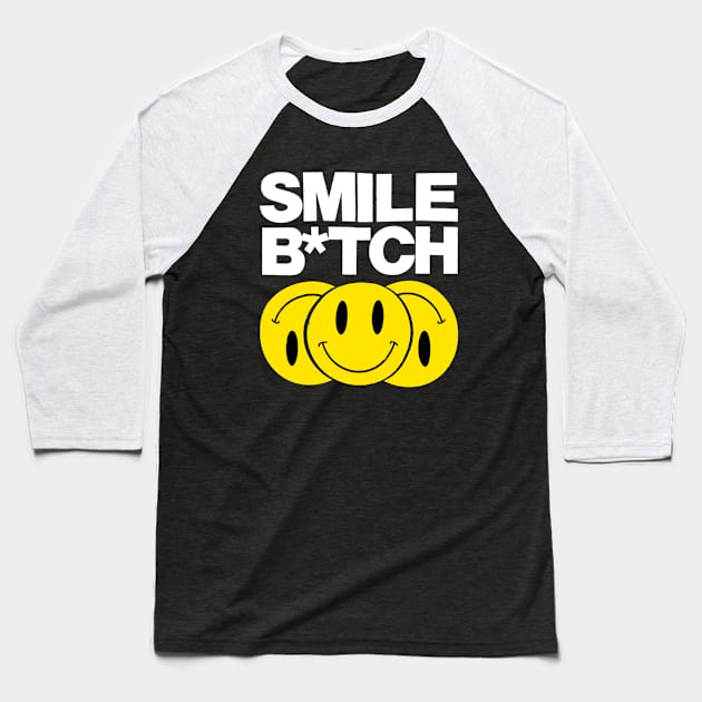 Smile Baseball T-Shirt by Spenceless Designz